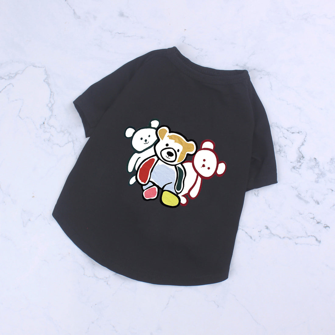 Chao Brand Pet Clothes Pure Cotton T-shirt Short Sleeve Cute Three Bears Black And White Fadou Kirky Schner Ratty