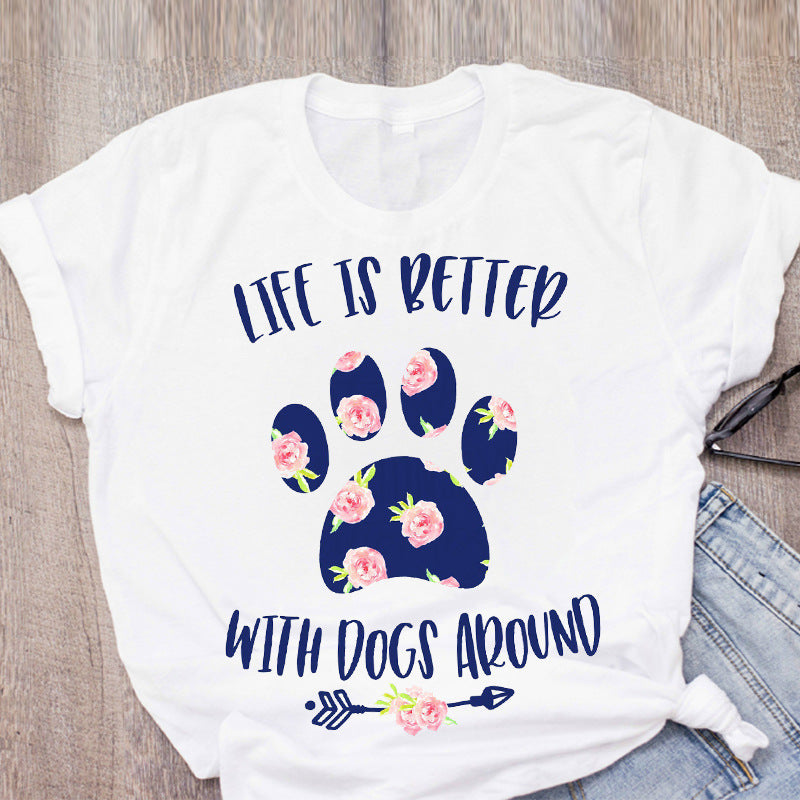 Pet Short Sleeved Fashion Print Summer Ladies Women&