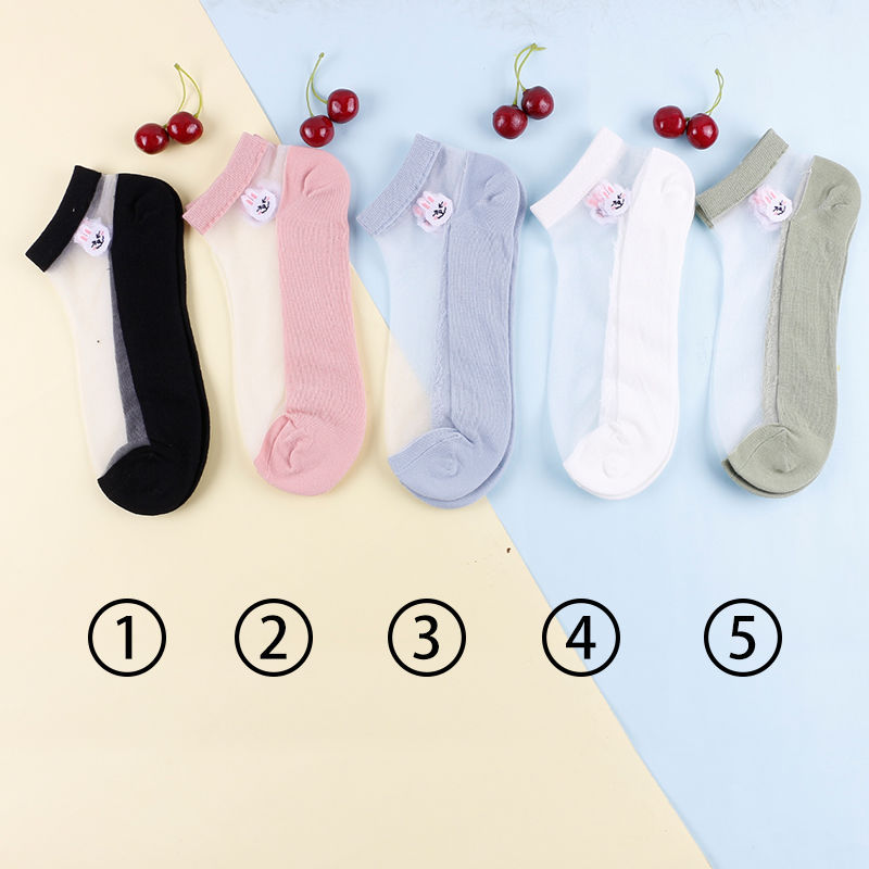 Socks Women Summer Thin Socks Crystal Silk Stockings Glass