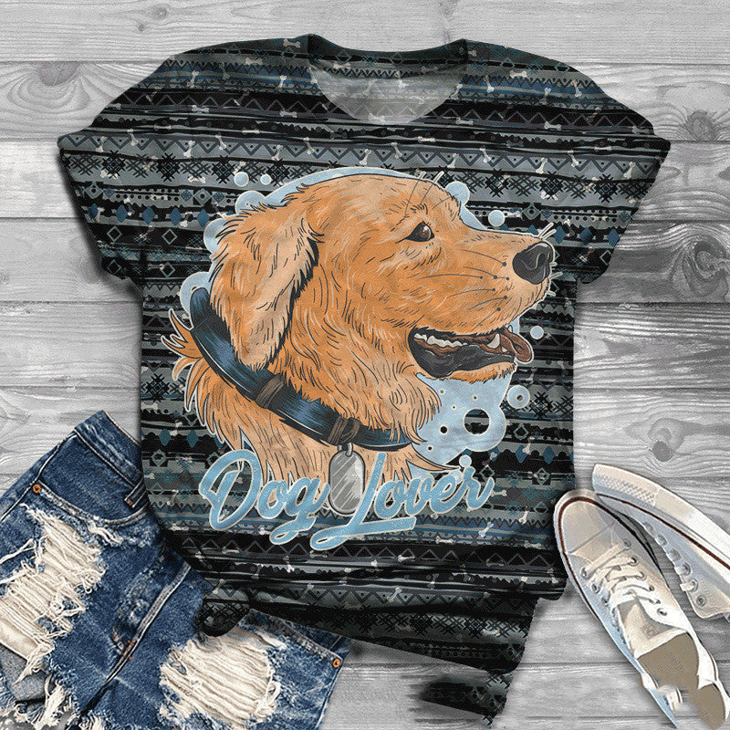 3D Printed T-shirt Female Dog Cute Pet