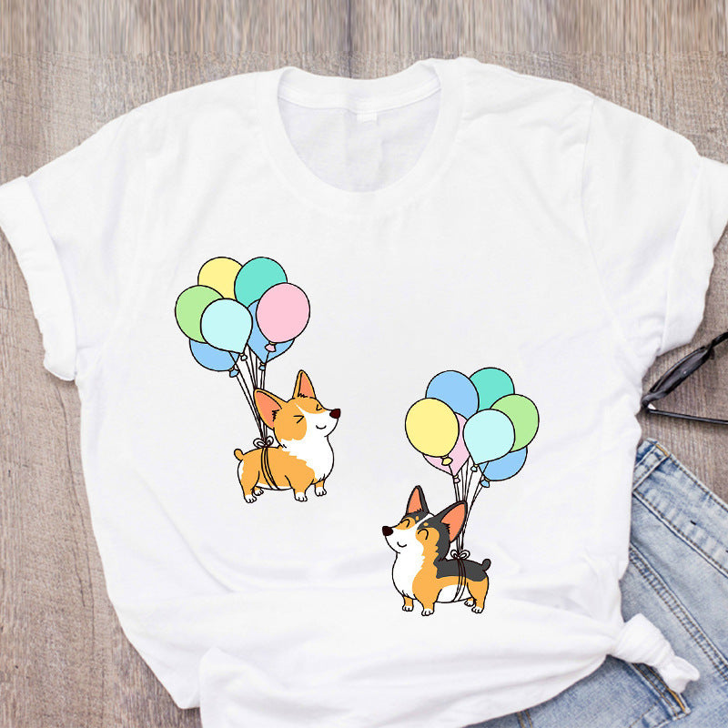 Cute Cartoon Pet Short Sleeve