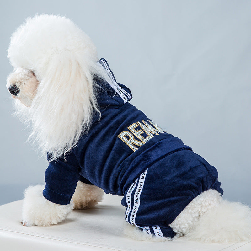 Casual Clothes Teddy Clothes One-piece Pet Four-legged Clothes