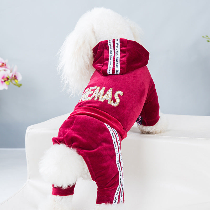 Casual Clothes Teddy Clothes One-piece Pet Four-legged Clothes