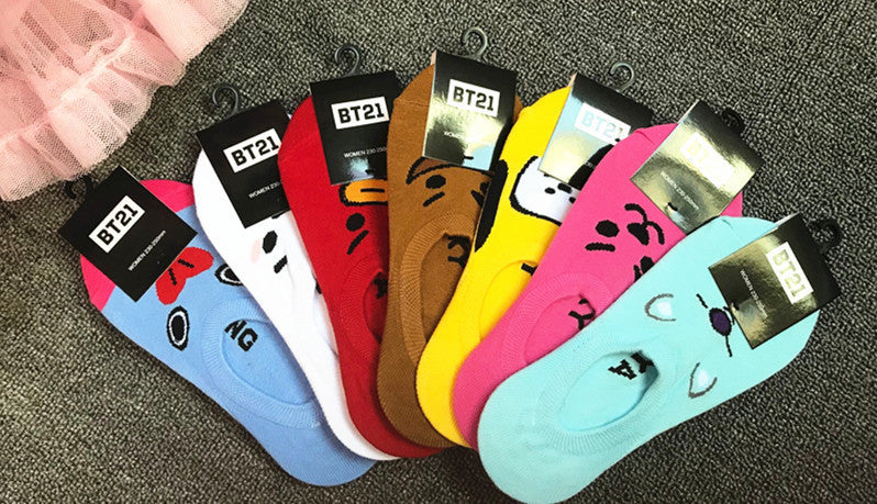 Cartoon boat socks men and women socks shallow mouth socks cotton thin section invisible socks