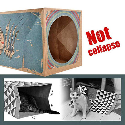 Peekaboo Kraft Paper Cat House Tunnel