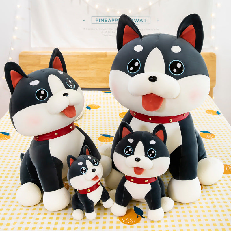 Cute Pet Husky Doll Plush Toy Girl Bed With Sleeping Pillow