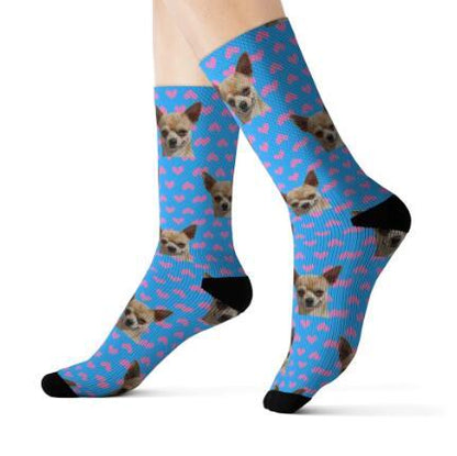 Pet head print socks