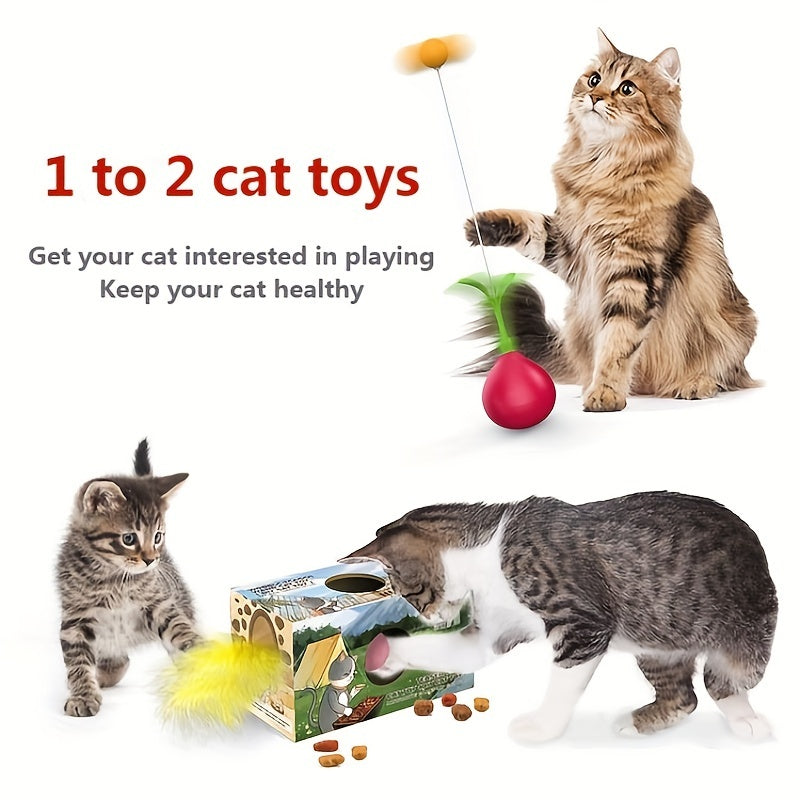 1 To 2 Cat Toys Cat Stick Cat Tumbler DIY Cat Toy A Turnip Shaped Cat Stick DIY Cat Hole Cutting Toy