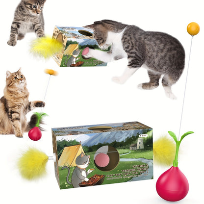 1 To 2 Cat Toys Cat Stick Cat Tumbler DIY Cat Toy A Turnip Shaped Cat Stick DIY Cat Hole Cutting Toy