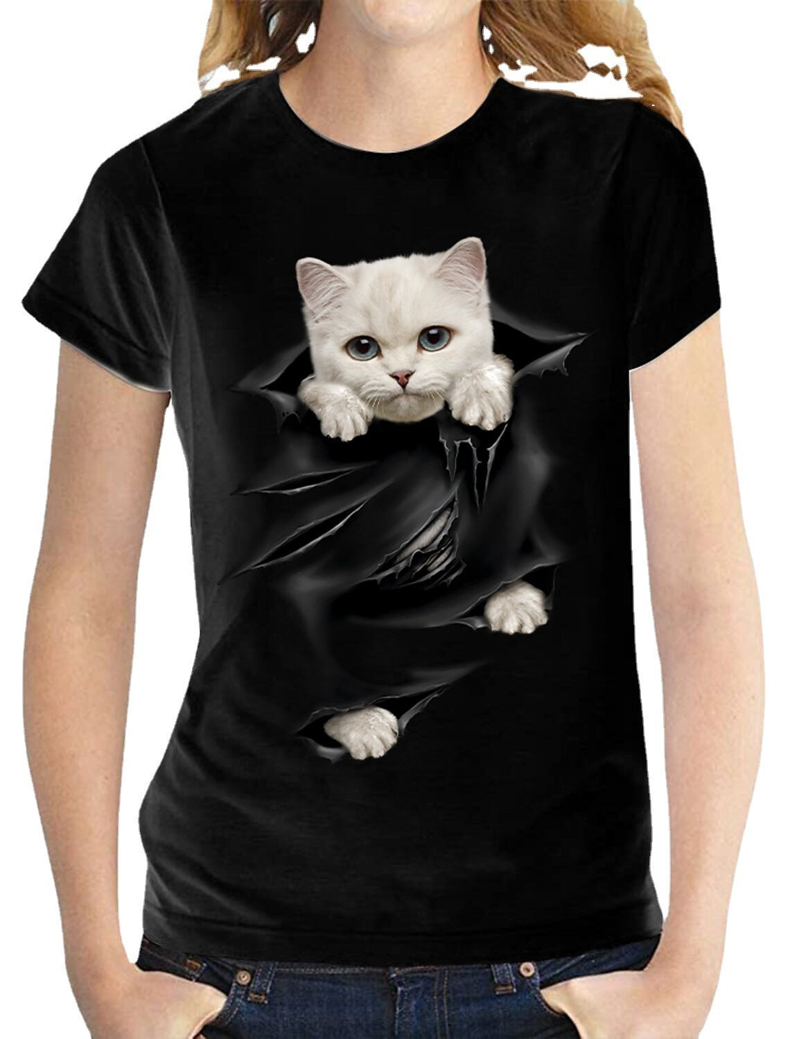 Fashion Cat Printing Women&