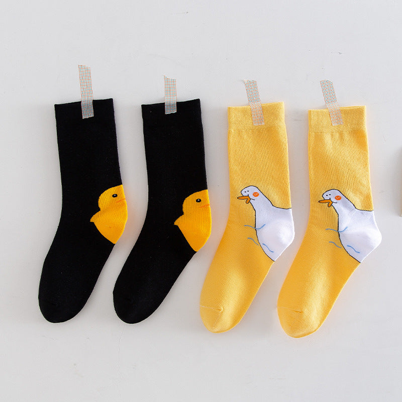 Creative three-dimensional duck female tide socks