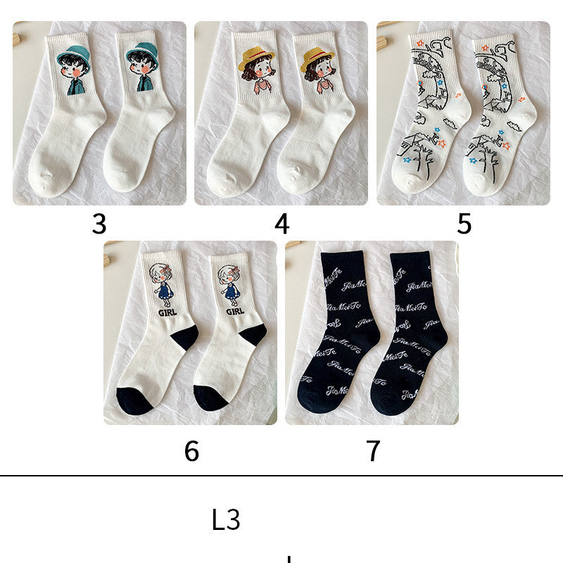 Cute Cartoon Socks In Women&