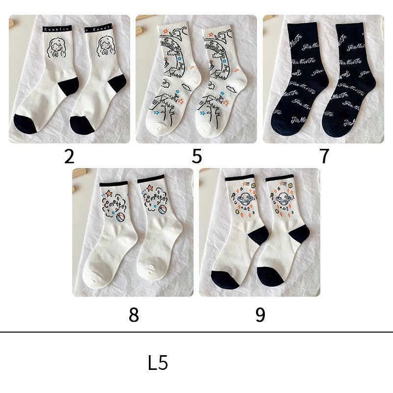 Cute Cartoon Socks In Women&