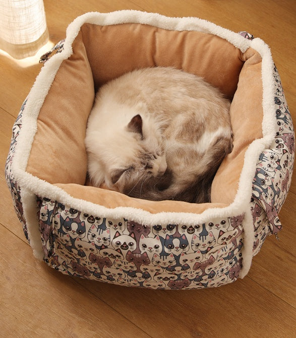 Cat Hammock Hanging Nest Semi-Enclosed Cat Cage Hammock Cat Nest