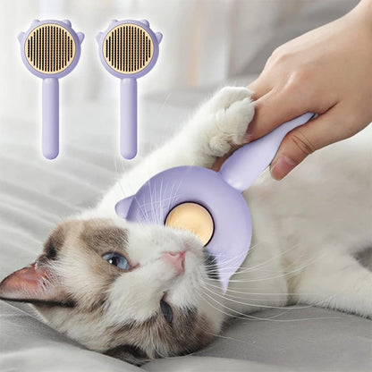 Pet Hair Cleaner Brush Cat Grooming Brush With Release Button Pet Hair Cleaner Brush Cat Grooming Brush Long Or Short Hair Cats Dogs Pet Massage BrushesComb For Cat Dog