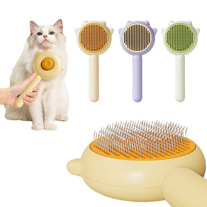 Pet Hair Cleaner Brush Cat Grooming Brush With Release Button Pet Hair Cleaner Brush Cat Grooming Brush Long Or Short Hair Cats Dogs Pet Massage BrushesComb For Cat Dog