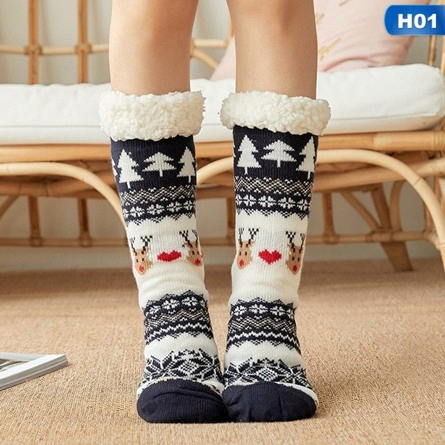 Christmas socks female autumn and winter tube floor socks