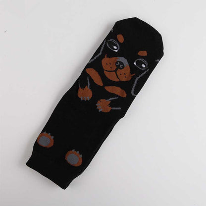 Cute cartoon dog expression female socks