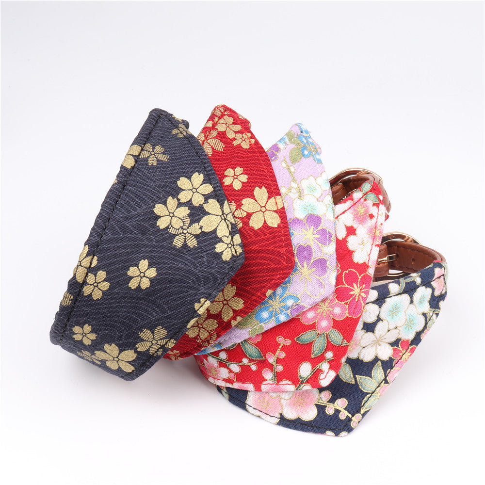 Amingge New Cross-border Japanese Style Triangular Binder Pet Collar Dog Saliva Towel