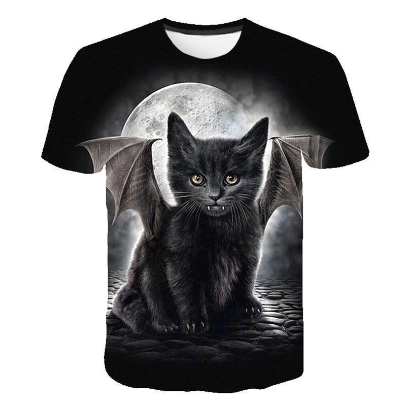 Men 3D Cat Wall Print Casual Harajuku Women T-Shirt Summer Short Sleeve O-neck Quality Tee Boys Clothes Top Female T Shirt