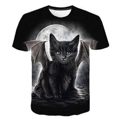 Men 3D Cat Wall Print Casual Harajuku Women T-Shirt Summer Short Sleeve O-neck Quality Tee Boys Clothes Top Female T Shirt