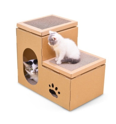 Cat House Double Ladder Cat Claw Disc Grinding Disc Free Catnip Toys