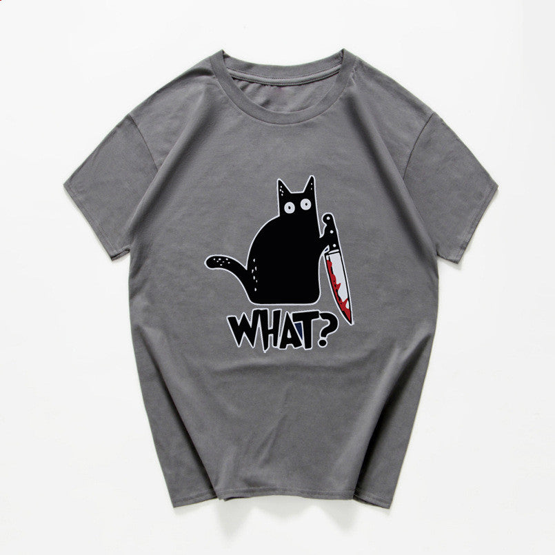 Cat knives print T-shirt