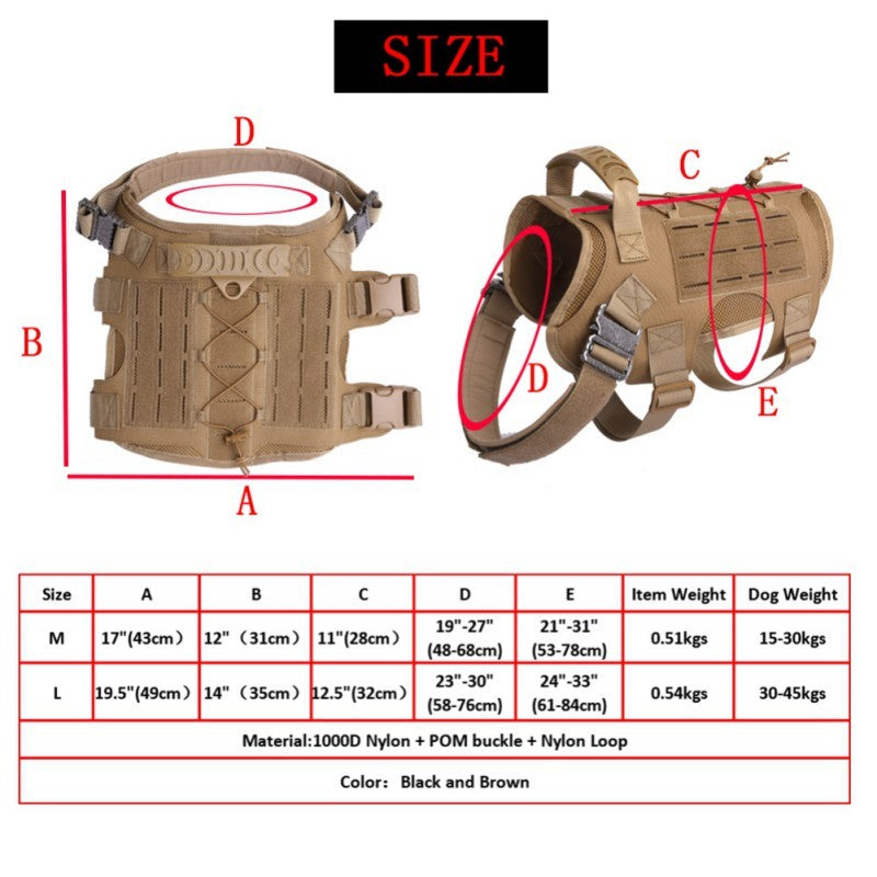 Outdoor tactical large dog clothes