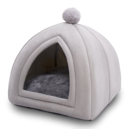 Closed folding cat litter house