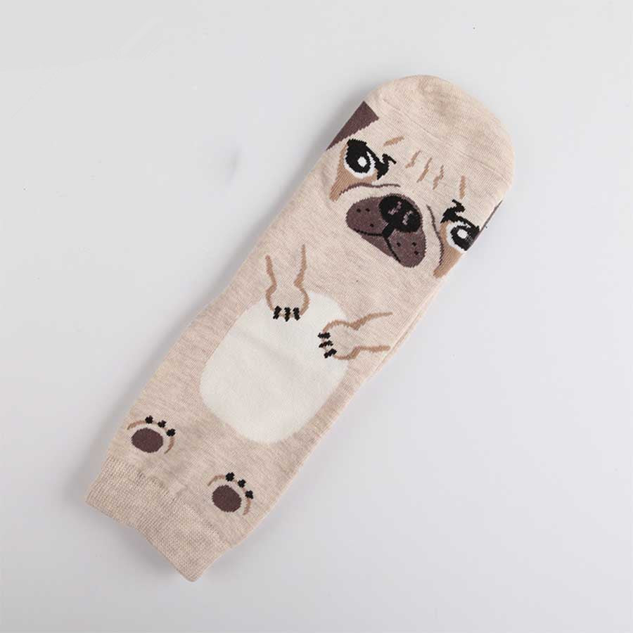 Cute cartoon dog expression female socks