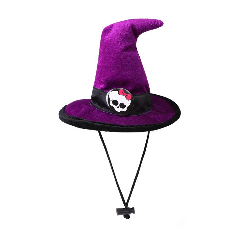 Strap Skull Velvet Cloth Halloween Pet Hat