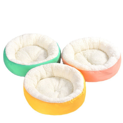 Comfortable Round Lamb Wool Warm Pet Bed