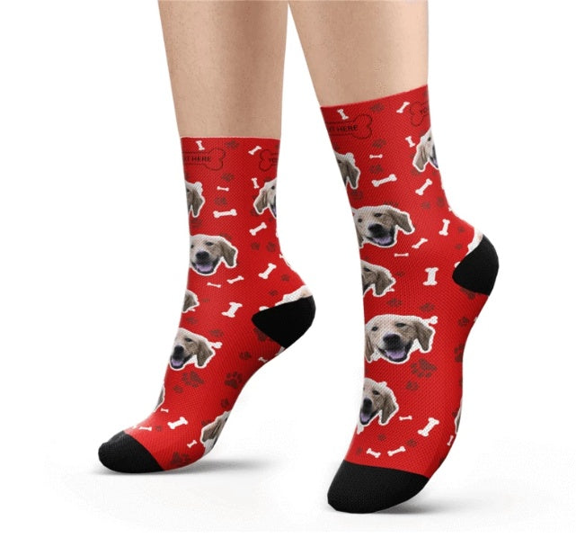 Pet head print socks