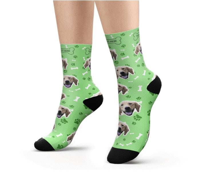 Pet head print socks