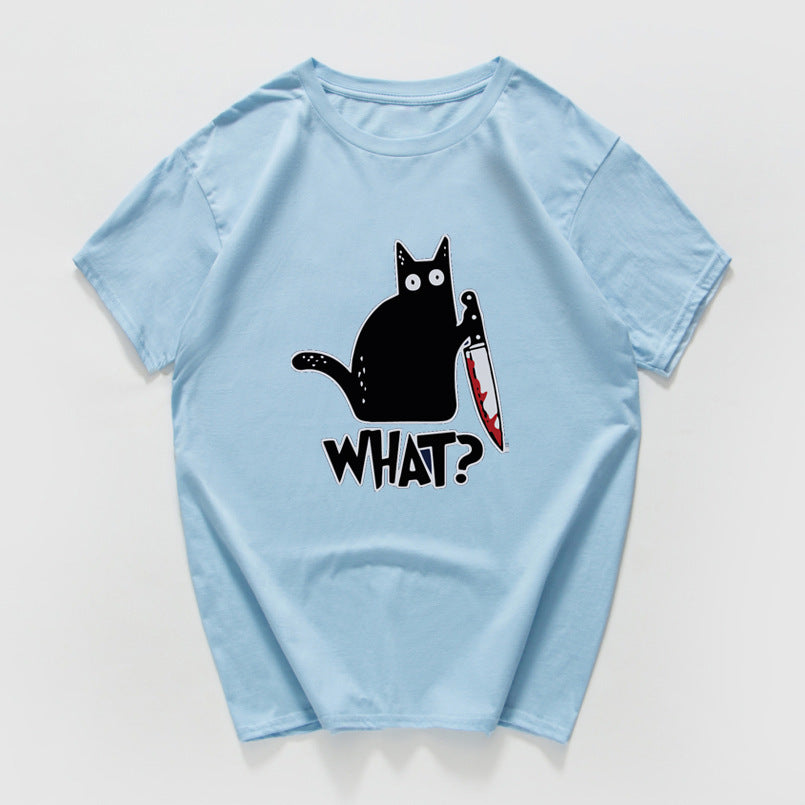 Cat knives print T-shirt