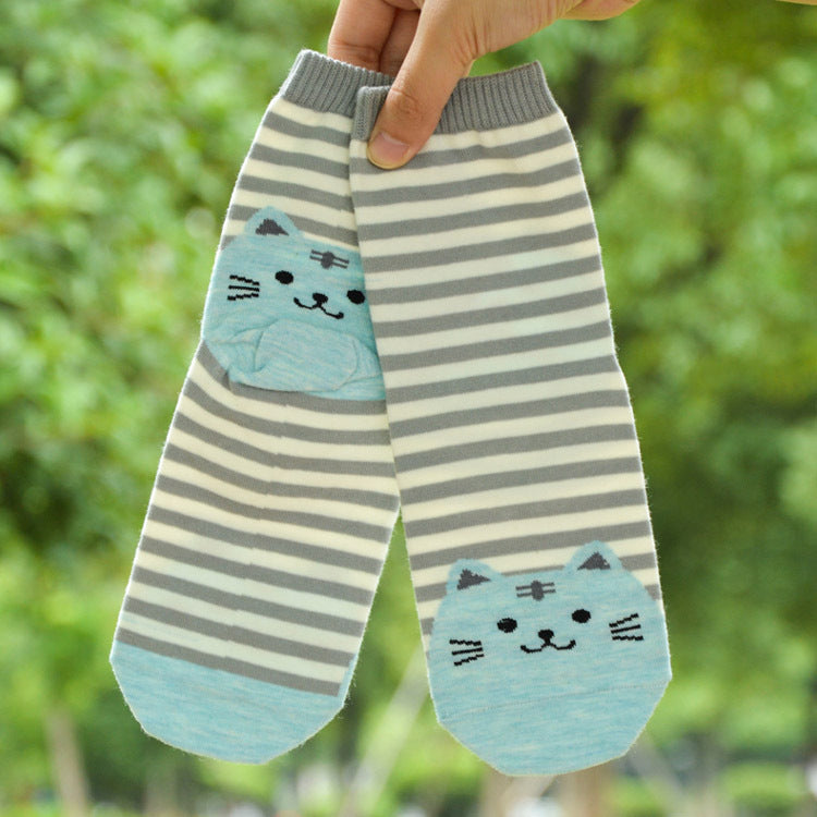 Autumn Korean cartoon socks ladies cotton socks socks wholesale in tubefun factory wholesale