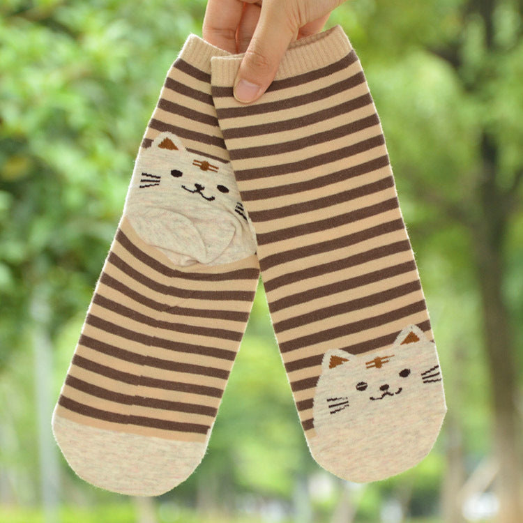 Autumn Korean cartoon socks ladies cotton socks socks wholesale in tubefun factory wholesale