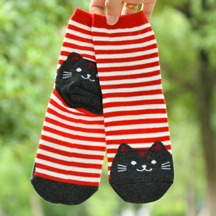 Autumn Korean cartoon socks ladies cotton socks socks wholesale in tubefun factory wholesale