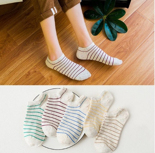 5 pair High Quality Cute Cat Striped Women Socks Creative Casual Cotton Funny Animal Socks for Woman