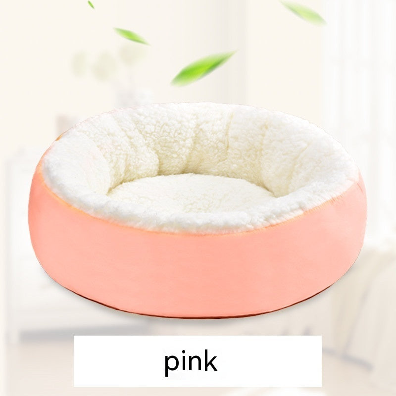 Comfortable Round Lamb Wool Warm Pet Bed