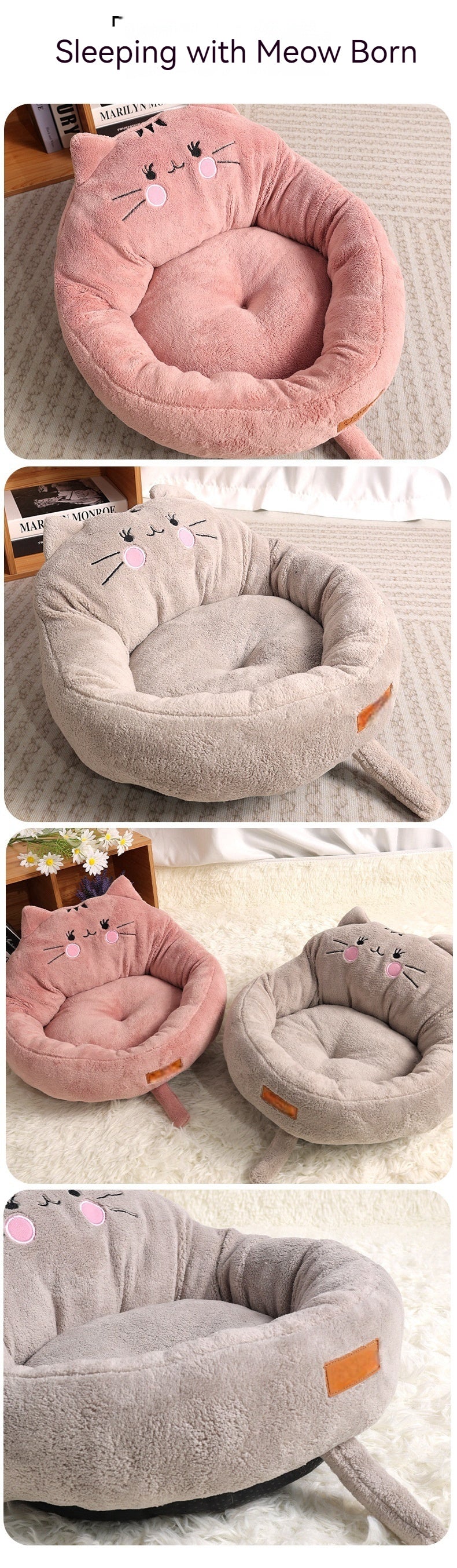 Big And Small  Trending Cartoon Pet Bed Dog Bed Cat Nest