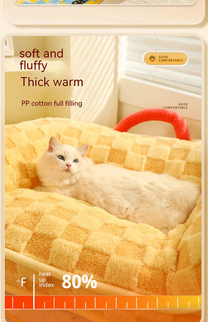 Cat Nest Winter Warm Pet Bed Removable And Washable