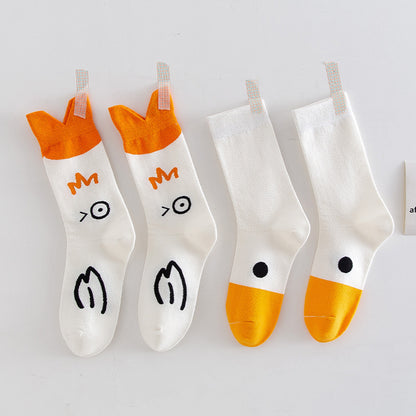 Creative three-dimensional duck female tide socks