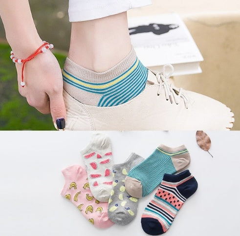 5 pair High Quality Cute Cat Striped Women Socks Creative Casual Cotton Funny Animal Socks for Woman