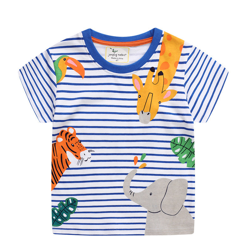 Boys Half Sleeve Printed Animal Short Sleeve