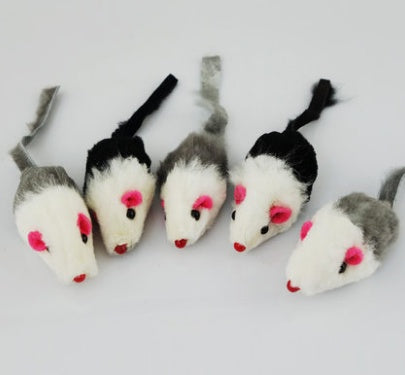 Cat toy cat fake mouse toy tiantian cat rabbit skin mouse (5 packs) funny cat toy