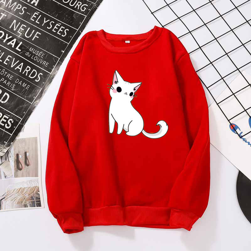 Printed cute cat hoodie