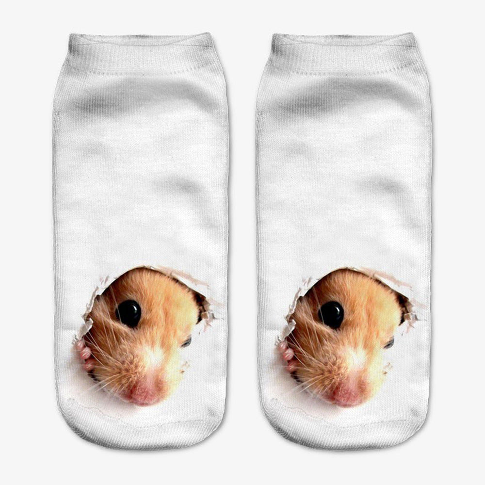 Cute Cat Pattern Digital Printing Socks