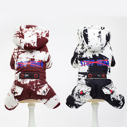 Dark camouflage pet clothes