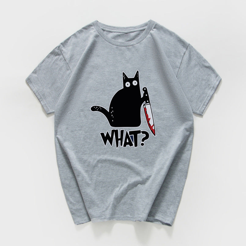 Cat knives print T-shirt